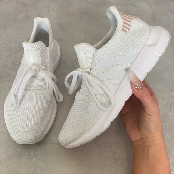 adidas swift white & rose gold shoes